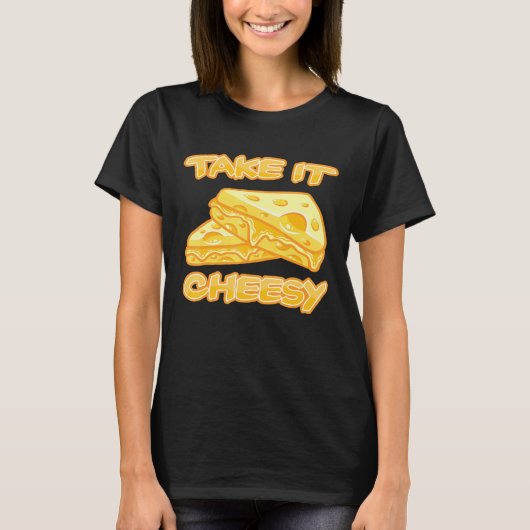 チーズファンのチーズ食べの食べ物 Tシャツ (正面)