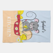 チーズフォンデュのキッチンタオルを作るスイスマウス キッチンタオル (横)