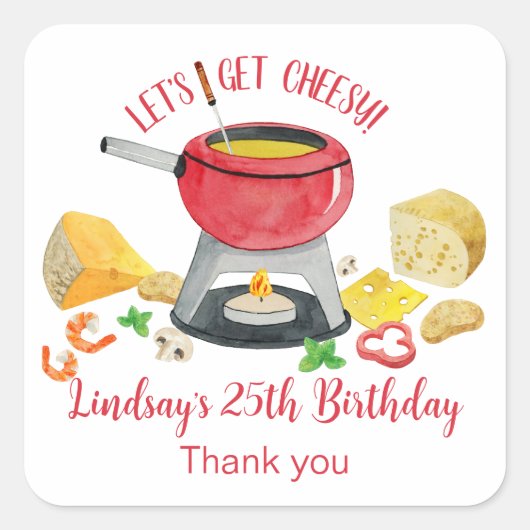 チーズフォンデュパーティー スクエアシール (正面)