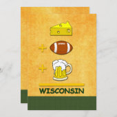 チーズフットボールビールウィスコンシン 招待状 (正面/裏面)