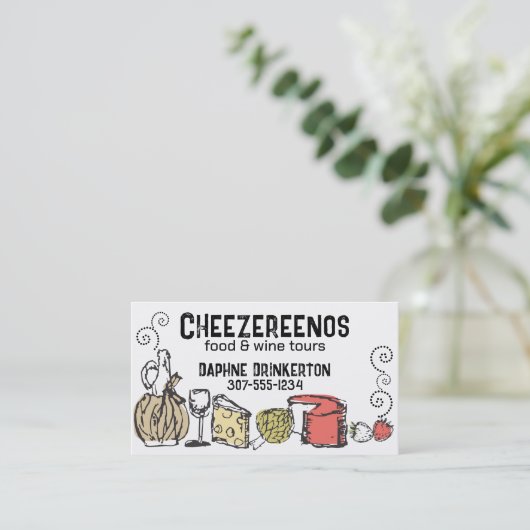 チーズフルーツワインシェフケータリング名刺 名刺 (スタンド正面)