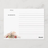 チーズフルーツワインディナーパーティーレシピカード ポストカード (裏面)