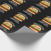 チーズフードのないおもしろいバーガーPun Dark BG ラッピングペーパー (角)
