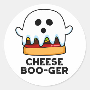 チーズブガー幽霊チーズバーガーおもしろいパン ラウンドシール