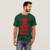 チーズブレッド太字タイポグラフィ食品のミーム Tシャツ (正面フル)