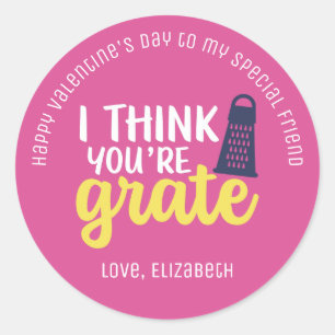 チーズプおもしろいンかわいい友人バレンタインデーピンク ラウンドシール