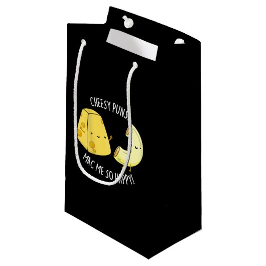 チーズプンスMac私はとてもおもしろい幸せな食べ物プンダークBG スモールペーパーバッグ (正面アングル)