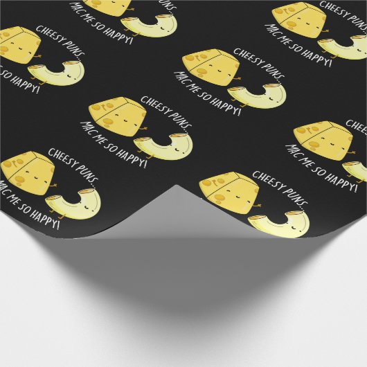 チーズプンスMac私はとてもおもしろい幸せな食べ物プンダークBG ラッピングペーパー (角)