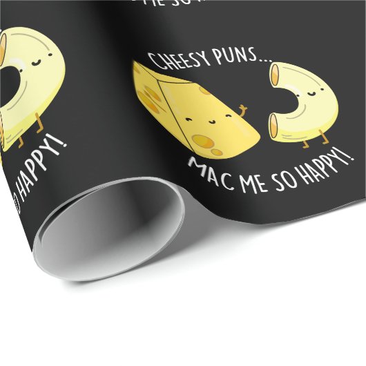 チーズプンスMac私はとてもおもしろい幸せな食べ物プンダークBG ラッピングペーパー (ロールコーナー)