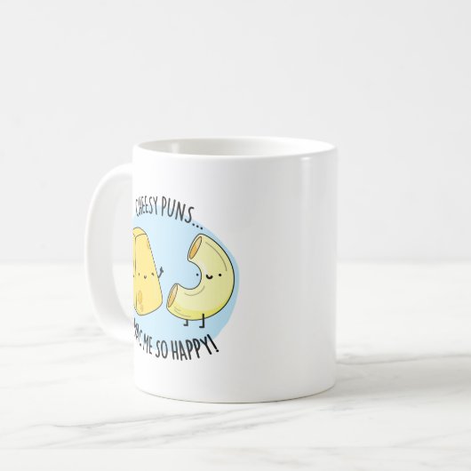 チーズプンスMac私はとても幸せおもしろいなフードプン コーヒーマグカップ (正面左)