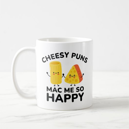 チーズプンスMac私はとても幸せ コーヒーマグカップ (左)