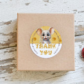 チーズベビーシャワーの小さなマウス ラウンドシール