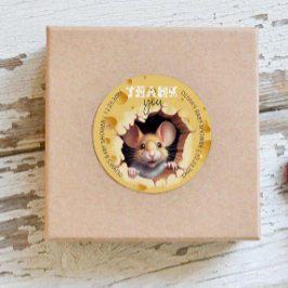 チーズベビーシャワーの小さなマウス ラウンドシール