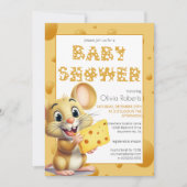 チーズベビーシャワーの小さなマウス 招待状 (正面)