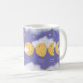 チーズムーンラベンダーの空の月面図のフェーズ コーヒーマグカップ (正面右)