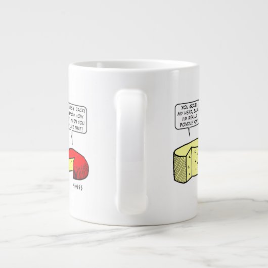 チーズラバーおもしろいズ漫画アートチュロフィレス ジャンボコーヒーマグカップ (裏面)