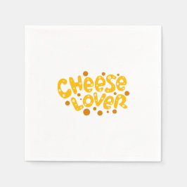 チーズラバーイエローオレンジタイポグラフィ スタンダードカクテルナプキン