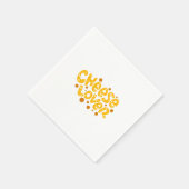 チーズラバーイエローオレンジタイポグラフィ スタンダードカクテルナプキン (角)