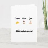 チーズワインとあなたが年齢誕生日 カード (正面)