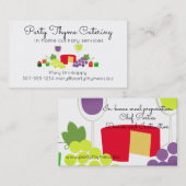 チーズワインの前菜のシェフのケイタリングビジネスカード 名刺 (正面/裏面)