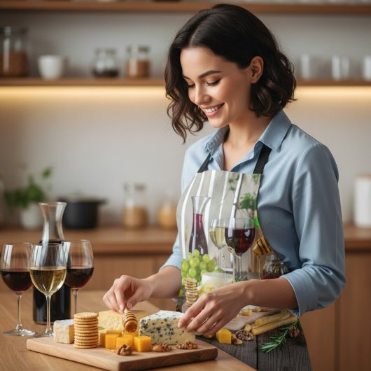 チーズワインハニークルミのブドウのクラッカーフード エプロン