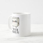 チーズ信じプンおもしろいを食べる コーヒーマグカップ (正面左)