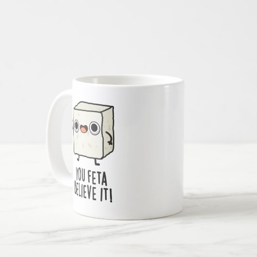 チーズ信じプンおもしろいを食べる コーヒーマグカップ (正面左)