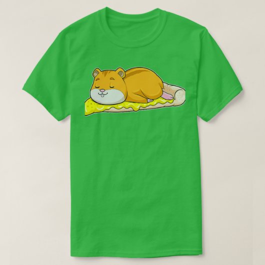 チーズ入りハムスターピザ Tシャツ (デザイン正面)