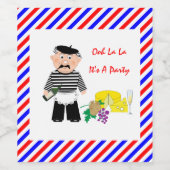 チーズ及びワインフランスのテーマおもしろい ワインラベル (シングルラベル)