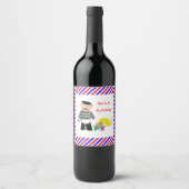 チーズ及びワインフランスのテーマおもしろい ワインラベル (正面)