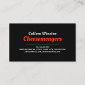 チーズ品種、チーズモンガー 名刺 (裏面)