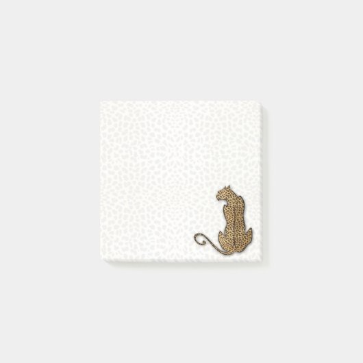 チーズ大きな猫と色あせたアニマルプリント ポストイット (正面)