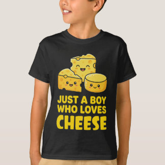 チーズ大好き少年 かわいい キュートな食べ物 キッズ Tシャツ