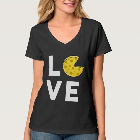 チーズ大好き かわいい チーズ フード Tシャツ (正面)