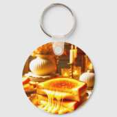 チーズ天国：究極の心地よい食品 キーホルダー (正面)