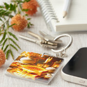 チーズ天国：究極の心地よい食品 キーホルダー (正面右)