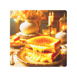 チーズ天国：究極の心地よい食品 メタルプリント