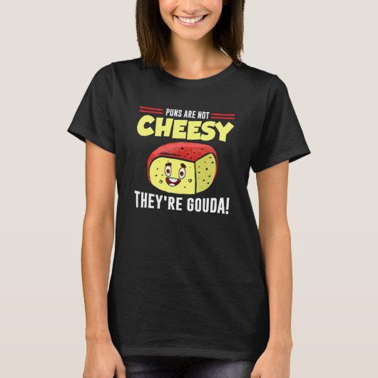 チーズ好きのための洒落たジョーク Tシャツ (正面)