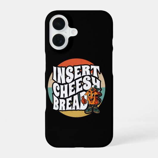 チーズ好きのための面白いチーズパン・アロー・デザイン iPhone 16ケース (裏面)