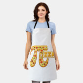 チーズ好きの数学愛好家のためのパイの日Tシャツ - 面白いピザπギフト エプロン (着用した状態)