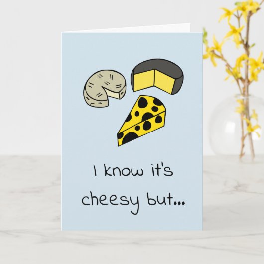 チーズ挨拶状 カード (黄色い花)