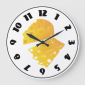 チーズ時計のブロック ラージ壁時計 (正面)