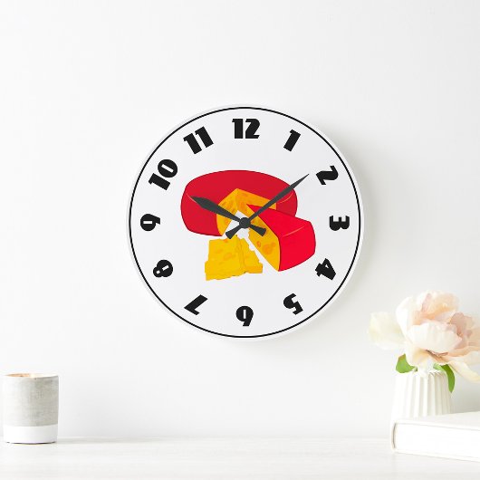 チーズ時計車輪 ラージ壁時計