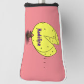 チーズ漫画イラストレーション付き可愛いマウス ゴルフヘッドカバー (回転90)