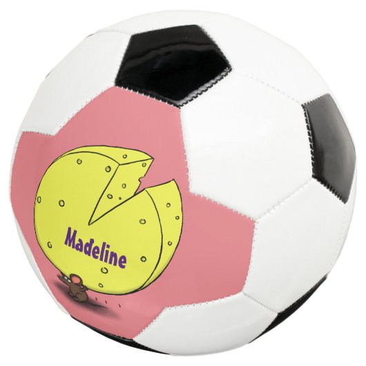 チーズ漫画イラストレーション付き可愛いマウス サッカーボール (3/4)