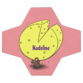 チーズ漫画イラストレーション付き可愛いマウス サッカーボール (フラット)