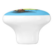 チーズ漫画イラストレーション付き可愛いマウス セラミックノブ (側面)