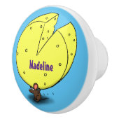 チーズ漫画イラストレーション付き可愛いマウス セラミックノブ (右)