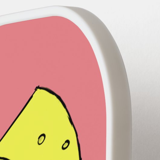 チーズ漫画イラストレーション付き可愛いマウス ピックルボールラケット (左詳細)