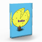 チーズ漫画イラストレーション付き可愛いマウス フォトブロック (左)